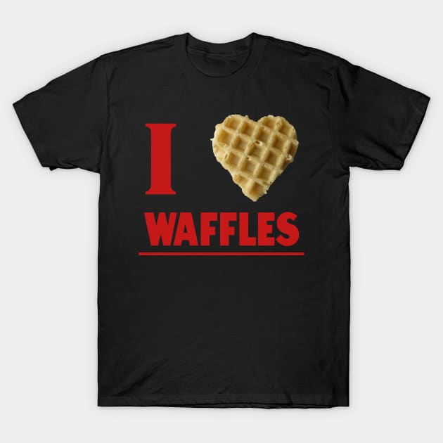 I Love Waffles Gift For Waffle Lovers T-Shirt by BoggsNicolas